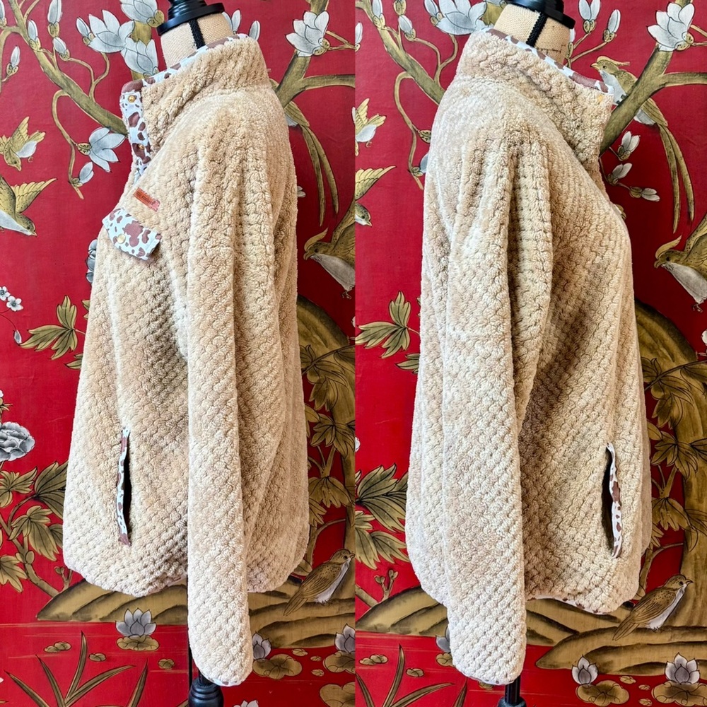 Women’s “Simply Southern” Quarter-button Fuzzy Sweatshirt Top | #W45 - Picture 3 of 13